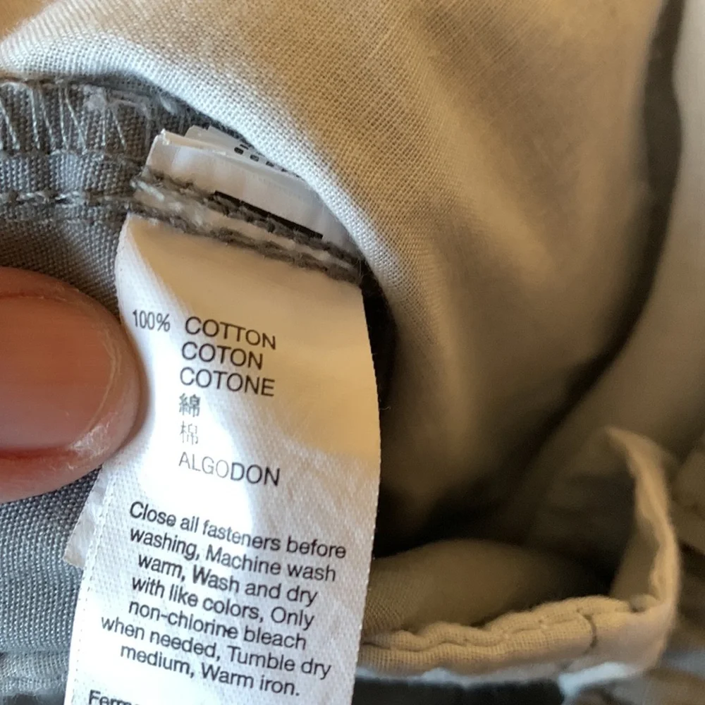 Gap kids size 7 boy’s gray woven cotton adj inner waist palm print shorts chino